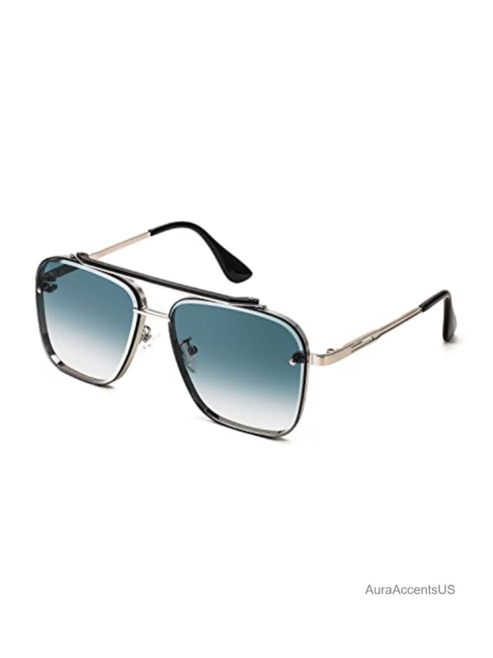 Aviator Square Metal Gradient Sunglasses UV400 Unisex Full Frame